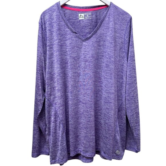 RBX Performance Athletic Top Plus Size 3X Long Sleeve Tee Purple Sportswear - Picture 1 of 7